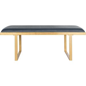 Safavieh Home Collection White and Gold Millie Zebra Loft Bench(Navy / Gold)