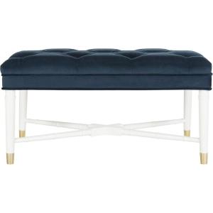 Safavieh Home Rory 35-inch Glam Navy Velvet Tufted Bench