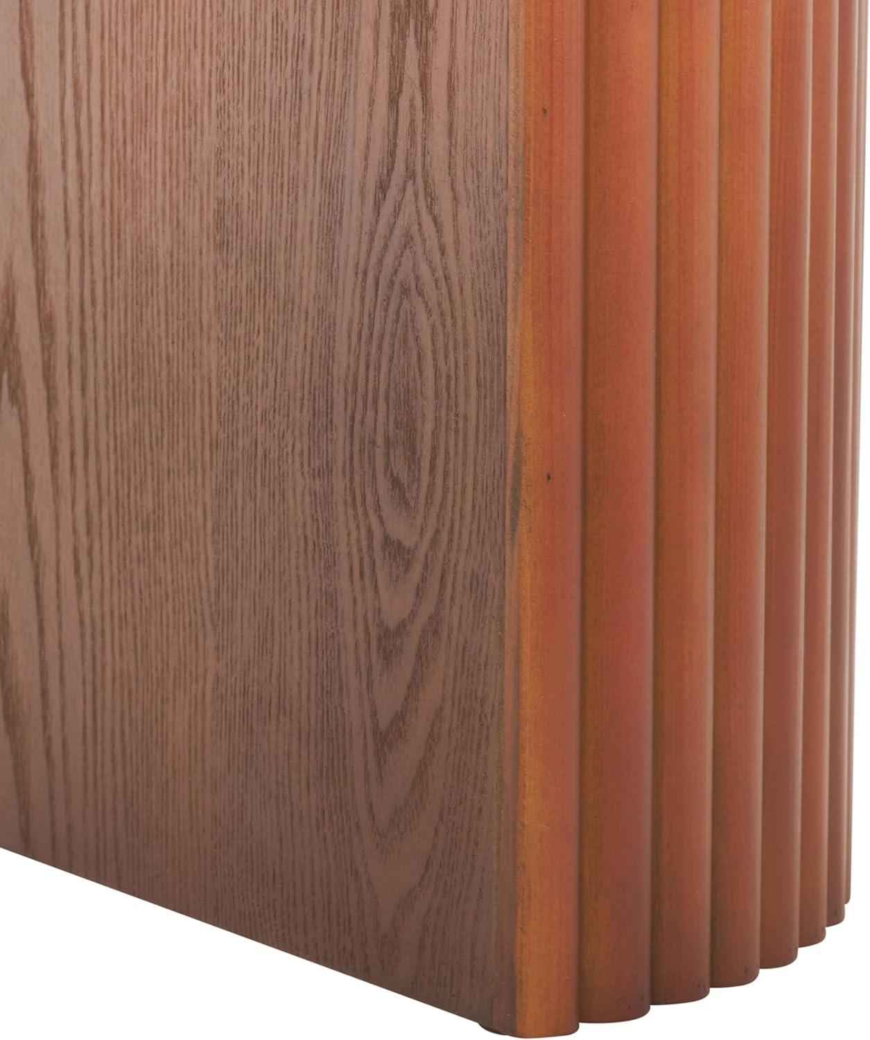 image:imageSAFAVIEH Home Collection Enoki Black Oval Top BenchWalnut