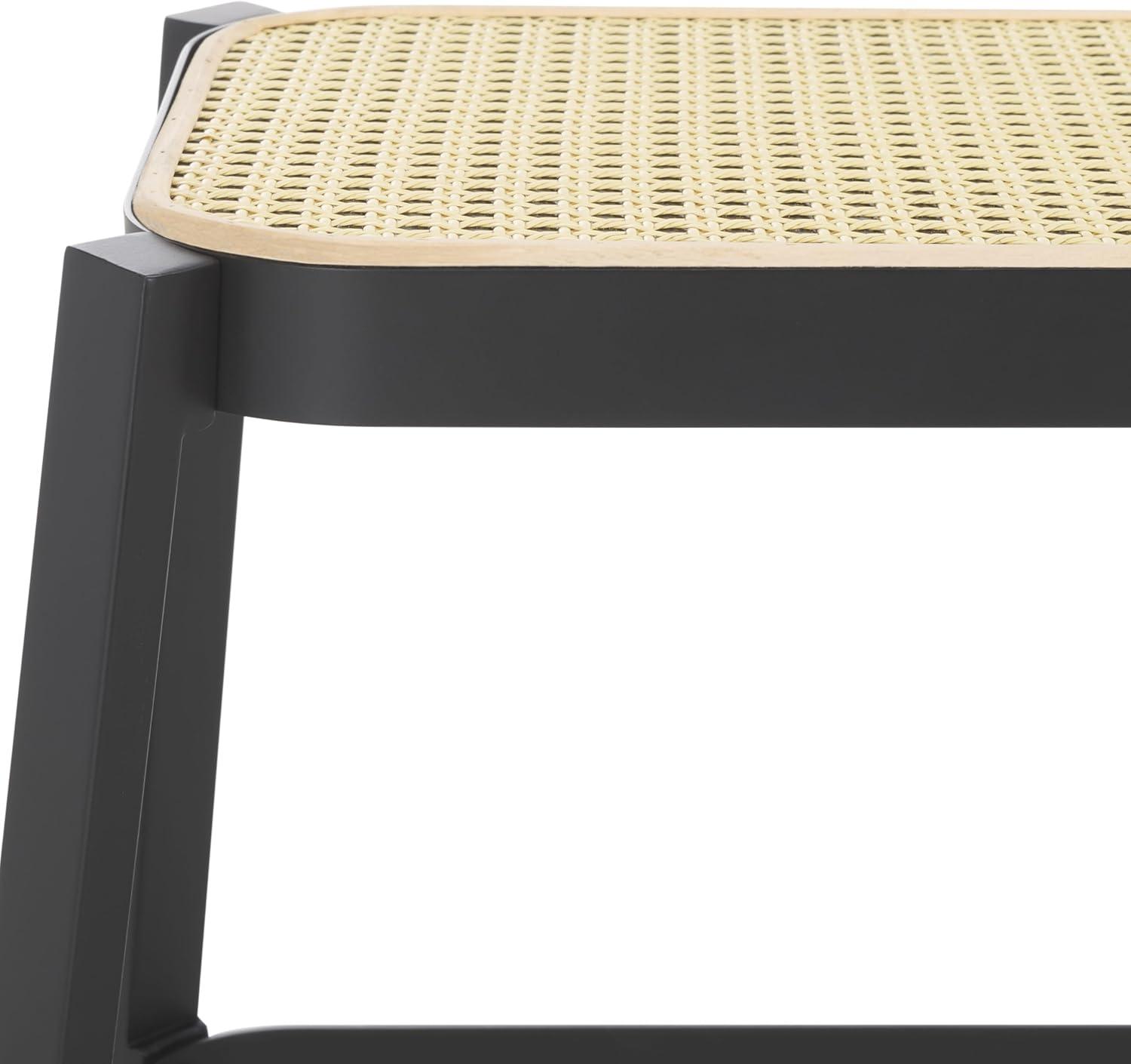 image:imageSAFAVIEH Home Collection Jaguar BlackNatural Brown Cane Bench for Foyer Bedroom Dining Room