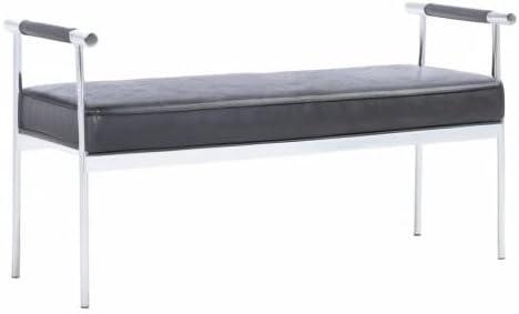 image:imageSAFAVIEH Home Collection PIM Navy VelvetChrome Long Rectangle Living Room Bedroom Entryway Foyer Office Hallway Upholstered Bench with ArmsBlack Chrome