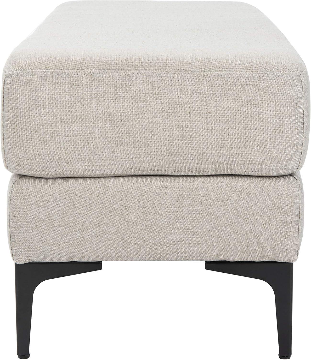 image:imageSafavieh Home Elise 48inch Grey Faux Leather and Black Rectangular BenchLight Grey Black
