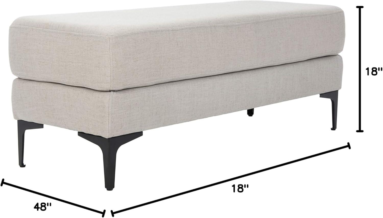 image:imageSafavieh Home Elise 48inch Grey Faux Leather and Black Rectangular BenchLight Grey Black