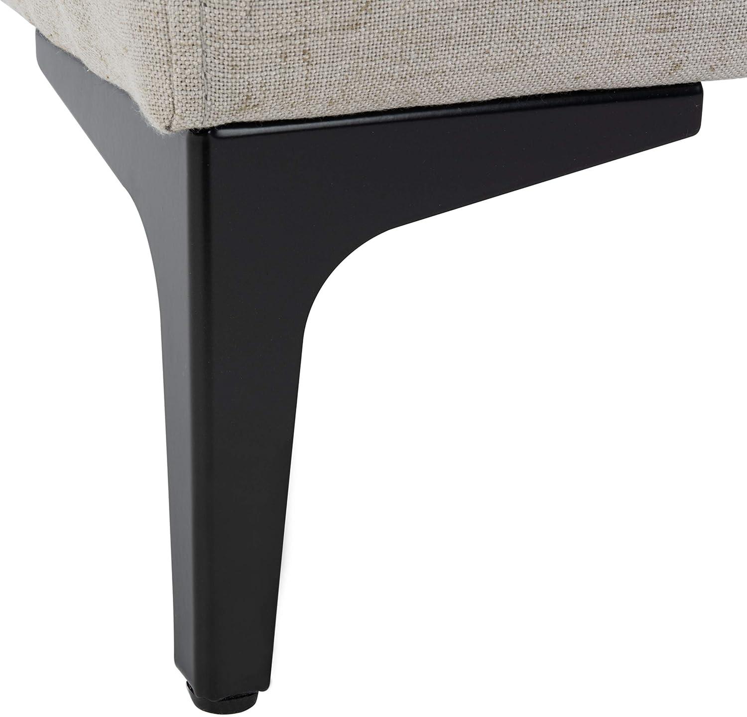 image:imageSafavieh Home Elise 48inch Grey Faux Leather and Black Rectangular BenchLight Grey Black
