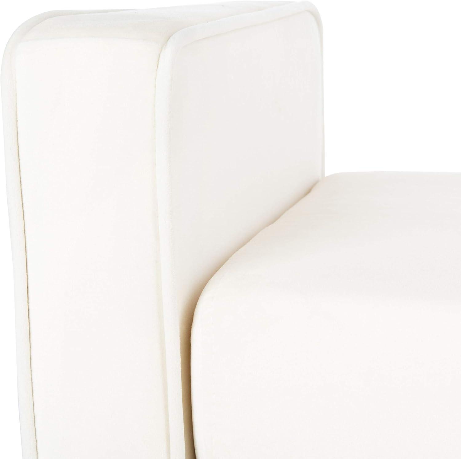 image:imageSafavieh Home Henri MidCentury Light Beige Linen 25inch BenchCream Walnut