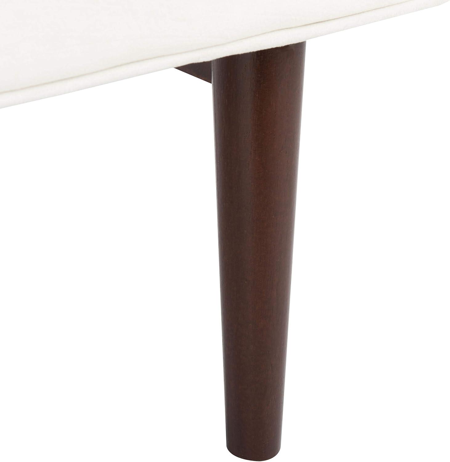 image:imageSafavieh Home Henri MidCentury Light Beige Linen 25inch BenchCream Walnut