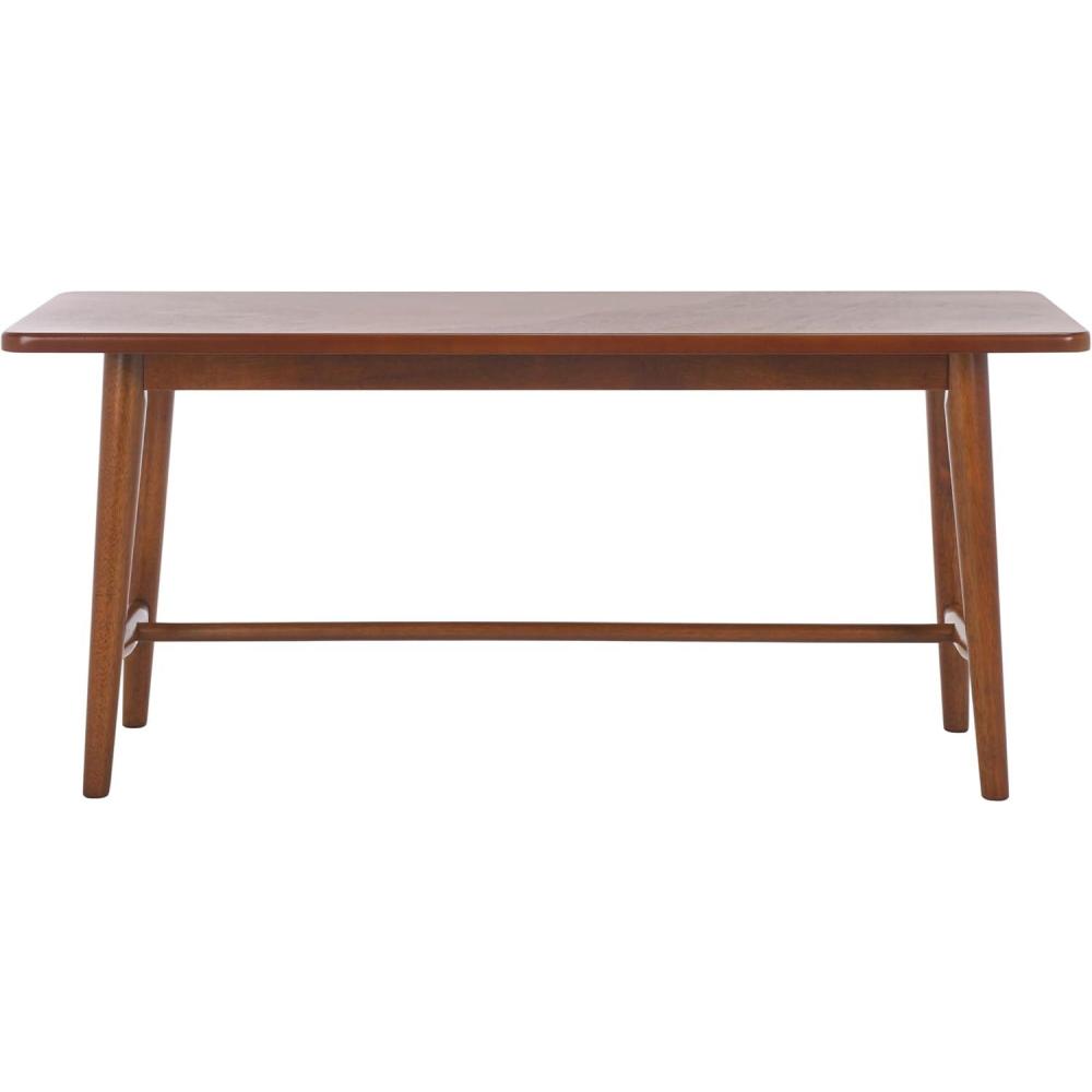 image:imageSAFAVIEH Home Collection Florent Rectangular Bench Walnut Brown Finish Seating BCH1400AWalnut