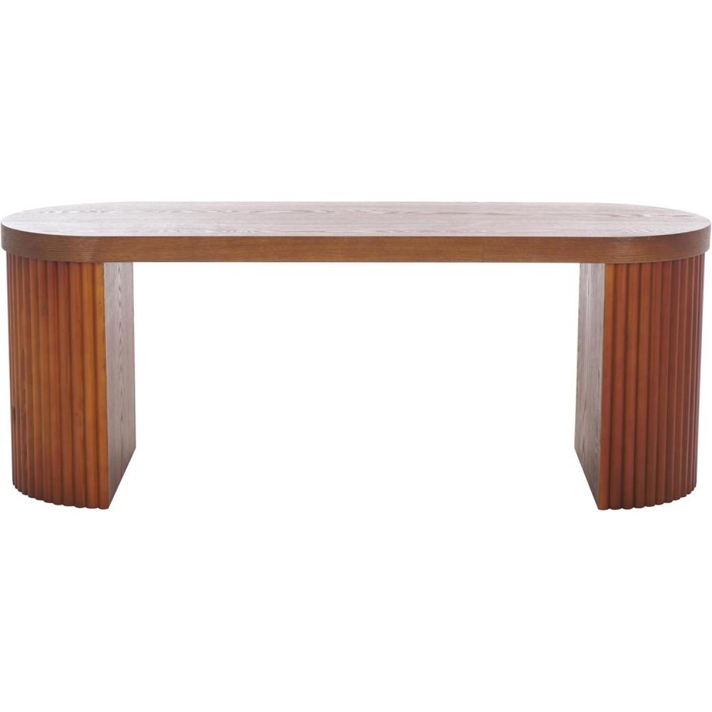image:imageSAFAVIEH Home Collection Enoki Black Oval Top BenchWalnut
