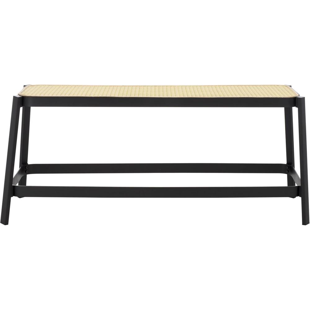 image:imageSAFAVIEH Home Collection Jaguar BlackNatural Brown Cane Bench for Foyer Bedroom Dining Room