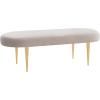 SAFAVIEH Couture Collection Corinne Pale Taupe Velvet and Gold Oval Bench(Pale Taupe / Gold)