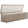 SAFAVIEH Home Collection – Caius Natural Wicker Storage Bench, Rustic Rattan Bench with Hinged Lid for Bedroom or Entryway, Fully Assembled (SEA7017A)