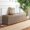SAFAVIEH Home Collection – Caius Natural Wicker Storage Bench, Rustic Rattan Bench with Hinged Lid for Bedroom or Entryway, Fully Assembled (SEA7017A)