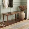 SAFAVIEH Home Collection – Florent Rectangular Bench, Walnut Brown Finish Seating (BCH1400A)(Walnut)