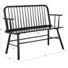 SAFAVIEH Home Collection – Lucilia Spindle Bench, White Solid Wood Entryway or Dining Bench, Windsor Style Seating (BCH8501B)(Black)