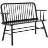 SAFAVIEH Home Collection – Lucilia Spindle Bench, White Solid Wood Entryway or Dining Bench, Windsor Style Seating (BCH8501B)(Black)