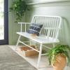SAFAVIEH Home Collection – Lucilia Spindle Bench, White Solid Wood Entryway or Dining Bench, Windsor Style Seating (BCH8501B)(White)