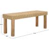 SAFAVIEH Home Collection – Shazza Natural Brown Solid Wood Bench with Woven Seat, Fully Assembled (BCH6501A)(Natural)