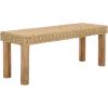 SAFAVIEH Home Collection – Shazza Natural Brown Solid Wood Bench with Woven Seat, Fully Assembled (BCH6501A)(Natural)