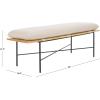 SAFAVIEH Home Collection Emric Cream Linen & Black Solid Wood Bench(Cream/Black)