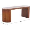 SAFAVIEH Home Collection Enoki Black Oval Top Bench(Walnut)