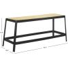SAFAVIEH Home Collection Jaguar Black/Natural Brown Cane Bench for Foyer, Bedroom, Dining Room