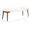 SAFAVIEH Home Collection Maila Off-White Velvet/Copper Rectangle Bench