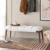 SAFAVIEH Home Collection Maila Off-White Velvet/Copper Rectangle Bench