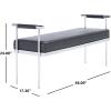 SAFAVIEH Home Collection PIM Navy Velvet/Chrome Long Rectangle Living Room Bedroom Entryway Foyer Office Hallway Upholstered Bench with Arms(Black / Chrome)