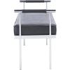 SAFAVIEH Home Collection PIM Navy Velvet/Chrome Long Rectangle Living Room Bedroom Entryway Foyer Office Hallway Upholstered Bench with Arms(Black / Chrome)