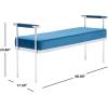 SAFAVIEH Home Collection PIM Navy Velvet/Chrome Long Rectangle Living Room Bedroom Entryway Foyer Office Hallway Upholstered Bench with Arms(Navy / Chrome)