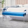 SAFAVIEH Home Collection PIM Navy Velvet/Chrome Long Rectangle Living Room Bedroom Entryway Foyer Office Hallway Upholstered Bench with Arms(Navy / Chrome)