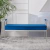 SAFAVIEH Home Collection PIM Navy Velvet/Chrome Long Rectangle Living Room Bedroom Entryway Foyer Office Hallway Upholstered Bench with Arms(Navy / Chrome)