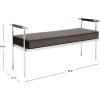 SAFAVIEH Home Collection PIM Navy Velvet/Chrome Long Rectangle Living Room Bedroom Entryway Foyer Office Hallway Upholstered Bench with Arms(Shale / Chrome)