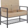 SAFAVIEH Home Collection Rhonwen Sand/Black Storage Bench