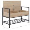 SAFAVIEH Home Collection Rhonwen Sand/Black Storage Bench