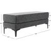 Safavieh Home Elise 48-inch Grey Faux Leather and Black Rectangular Bench(Grey / Black)