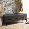 Safavieh Home Elise 48-inch Grey Faux Leather and Black Rectangular Bench(Grey / Black)