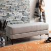 Safavieh Home Elise 48-inch Grey Faux Leather and Black Rectangular Bench(Light Grey / Black)