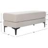 Safavieh Home Elise 48-inch Grey Faux Leather and Black Rectangular Bench(Light Grey / Black)