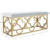 Safavieh Home Fleur 45-inch Glam Grey Velvet and Gold Rectangle Bench(Grey / Gold)