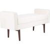 Safavieh Home Henri Mid-Century Light Beige Linen 25-inch Bench(Cream / Walnut)