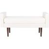 Safavieh Home Henri Mid-Century Light Beige Linen 25-inch Bench(Cream / Walnut)