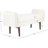Safavieh Home Henri Mid-Century Light Beige Linen 25-inch Bench(Cream / Walnut)