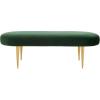SAFAVIEH Couture Collection Corinne Pale Taupe Velvet and Gold Oval Bench(Emerald / Gold)