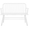 SAFAVIEH Home Collection – Lucilia Spindle Bench, White Solid Wood Entryway or Dining Bench, Windsor Style Seating (BCH8501B)(White)