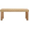 SAFAVIEH Home Collection – Shazza Natural Brown Solid Wood Bench with Woven Seat, Fully Assembled (BCH6501A)(Natural)