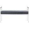 SAFAVIEH Home Collection PIM Navy Velvet/Chrome Long Rectangle Living Room Bedroom Entryway Foyer Office Hallway Upholstered Bench with Arms(Black / Chrome)