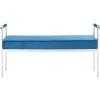 SAFAVIEH Home Collection PIM Navy Velvet/Chrome Long Rectangle Living Room Bedroom Entryway Foyer Office Hallway Upholstered Bench with Arms(Navy / Chrome)