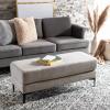 Safavieh Home Elise 48-inch Grey Faux Leather and Black Rectangular Bench(Light Grey / Black)