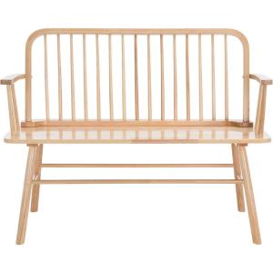 SAFAVIEH Home Collection – Lucilia Spindle Bench, White Solid Wood Entryway or Dining Bench, Windsor Style Seating (BCH8501B)(Natural)